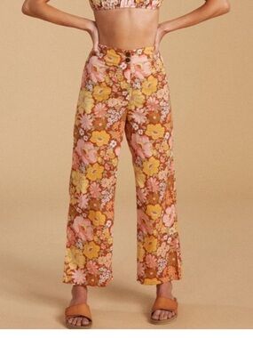 Billabong x The Salty Blonde Floral Cropped Wide-Leg Pants